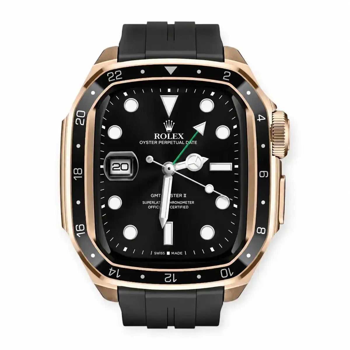 Revamp Your Watch Aesthetic with the GMT Rose Gold Apple Watch Case and Rubber Band for a Versatile Apple Watch Strap Experience - X GIFT LIST