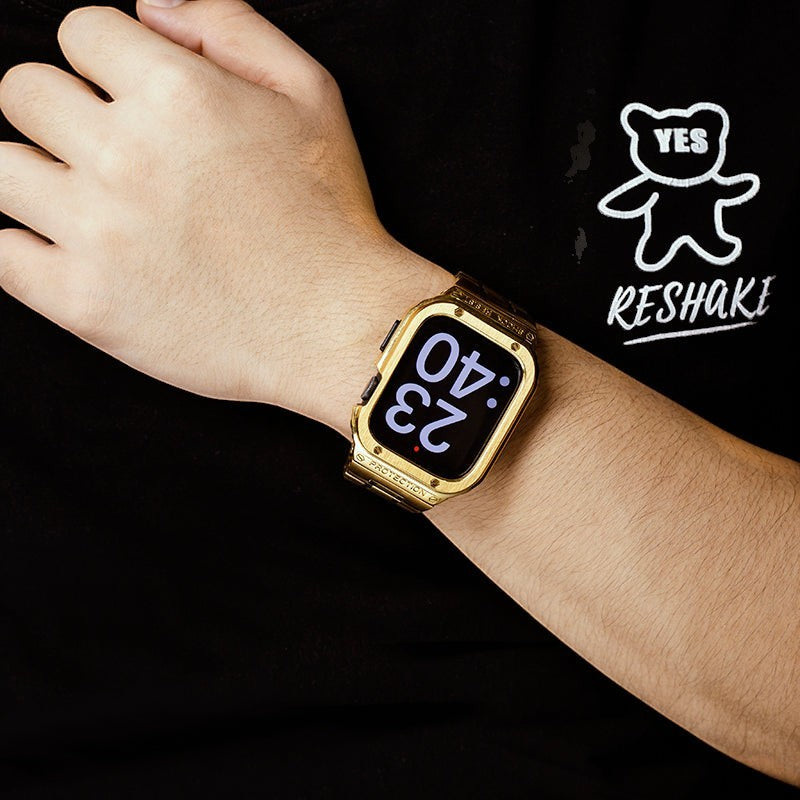 Gold Apple Watch Stainless Steel Case & Band Set | Sport Style