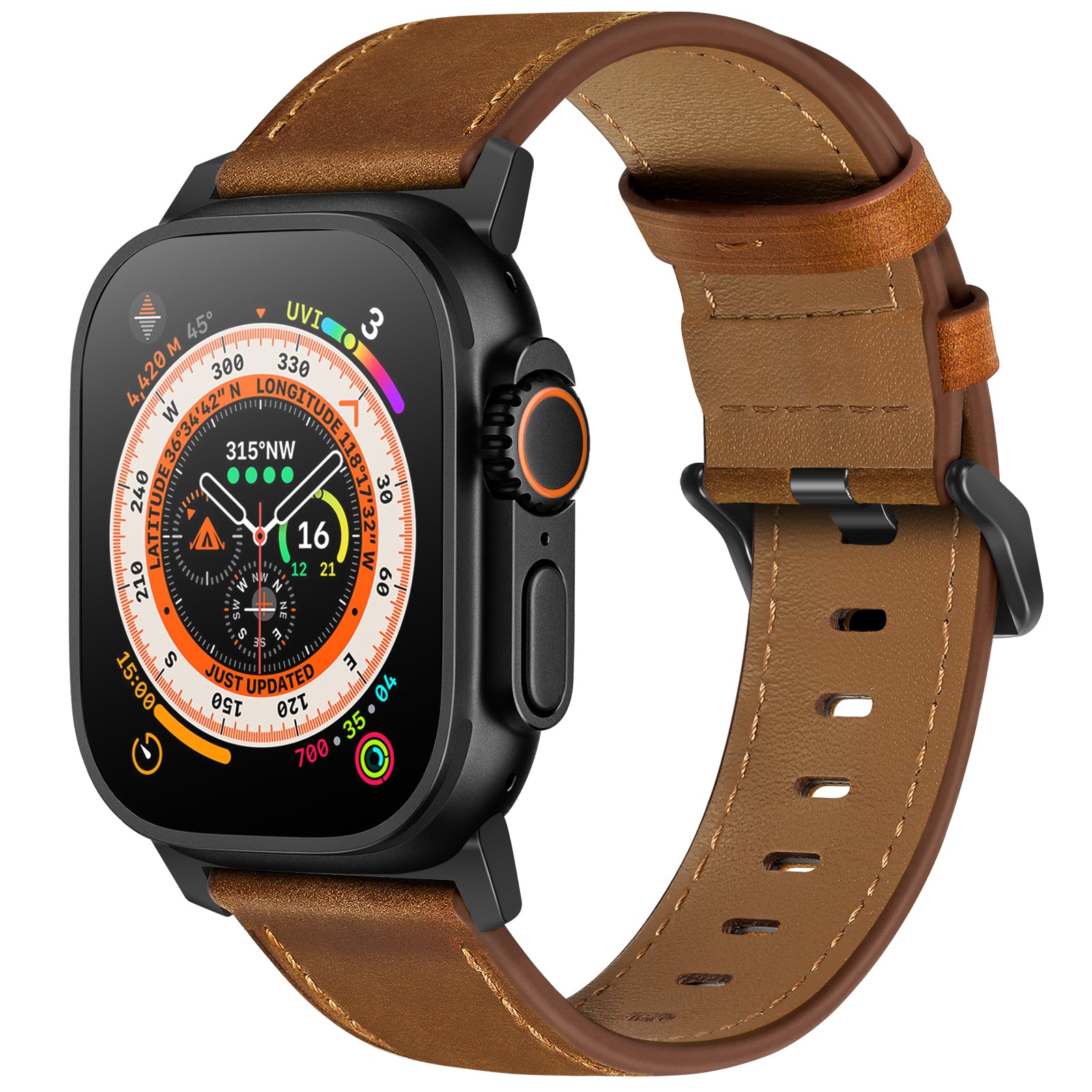Red Brown Genuine Leather Apple Watch Band | Dress Style