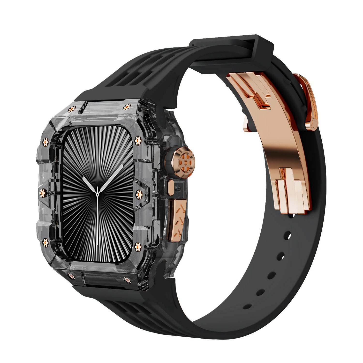 Smoke Black Apple Watch Case & Fluororubber Band Set – 46mm | RM Style