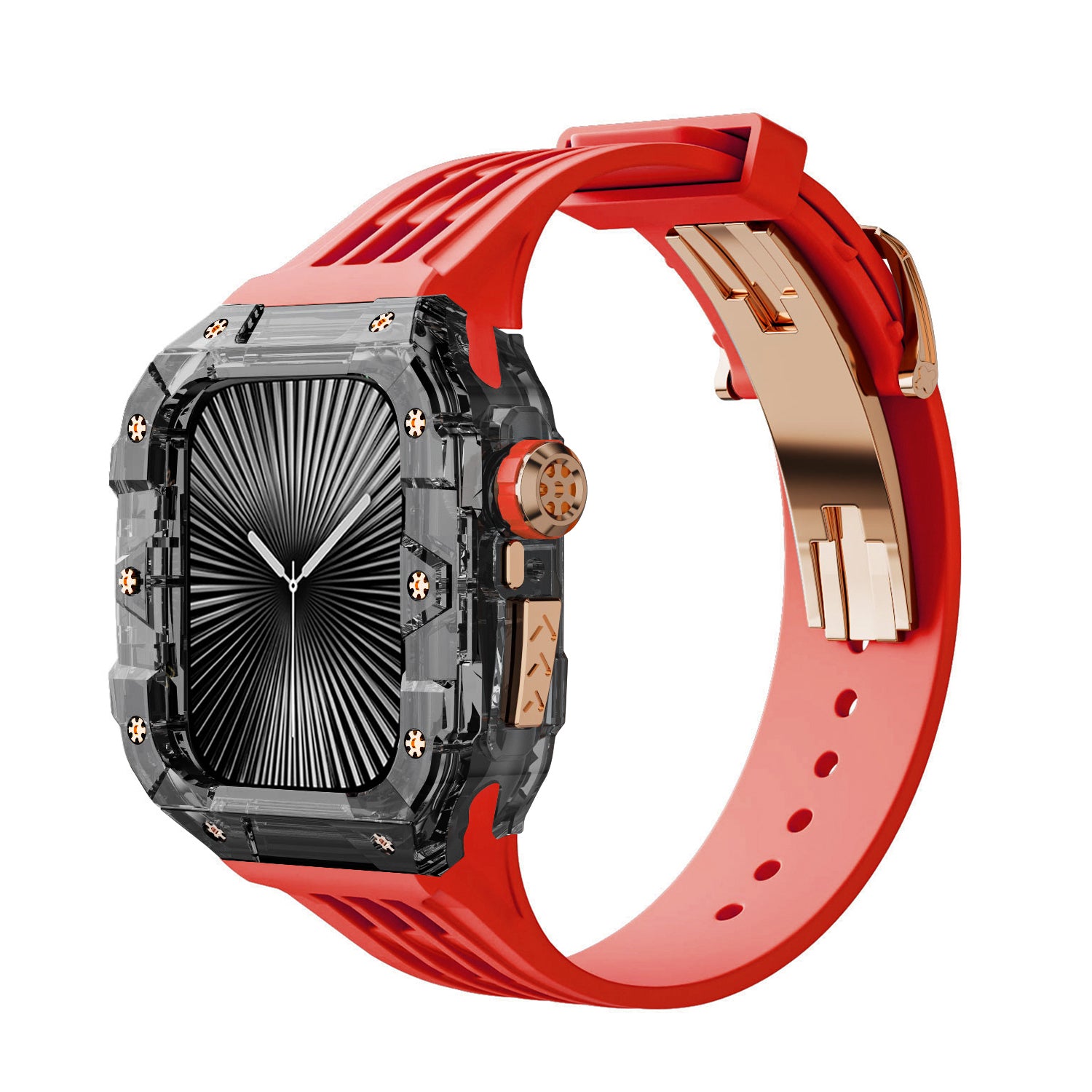 Smoke Black Apple Watch Case & Fluororubber Band Set – 46mm | RM Style
