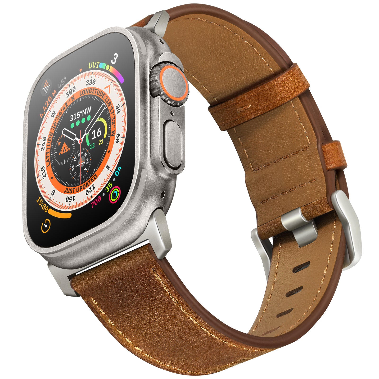 Red Brown Genuine Leather Apple Watch Band | Dress Style