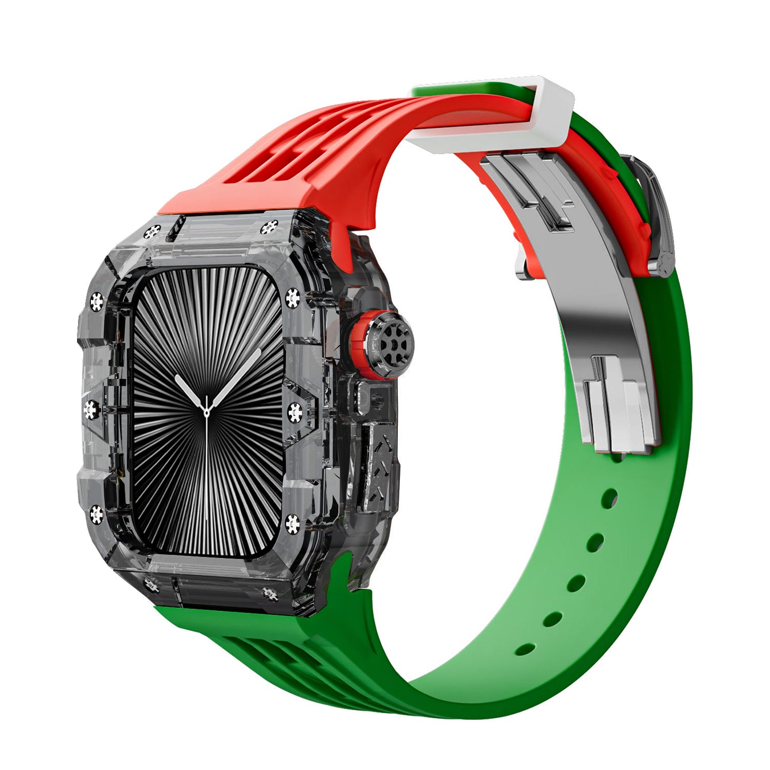 Smoke Black Apple Watch Case & Fluororubber Band Set – 46mm | RM Style
