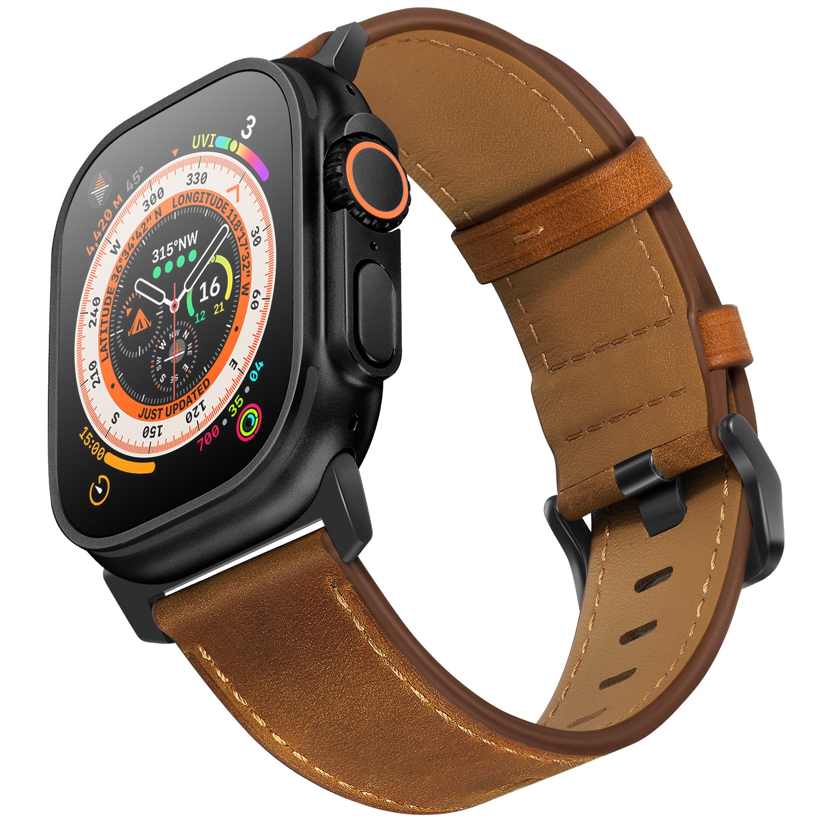 Red Brown Genuine Leather Apple Watch Band | Dress Style
