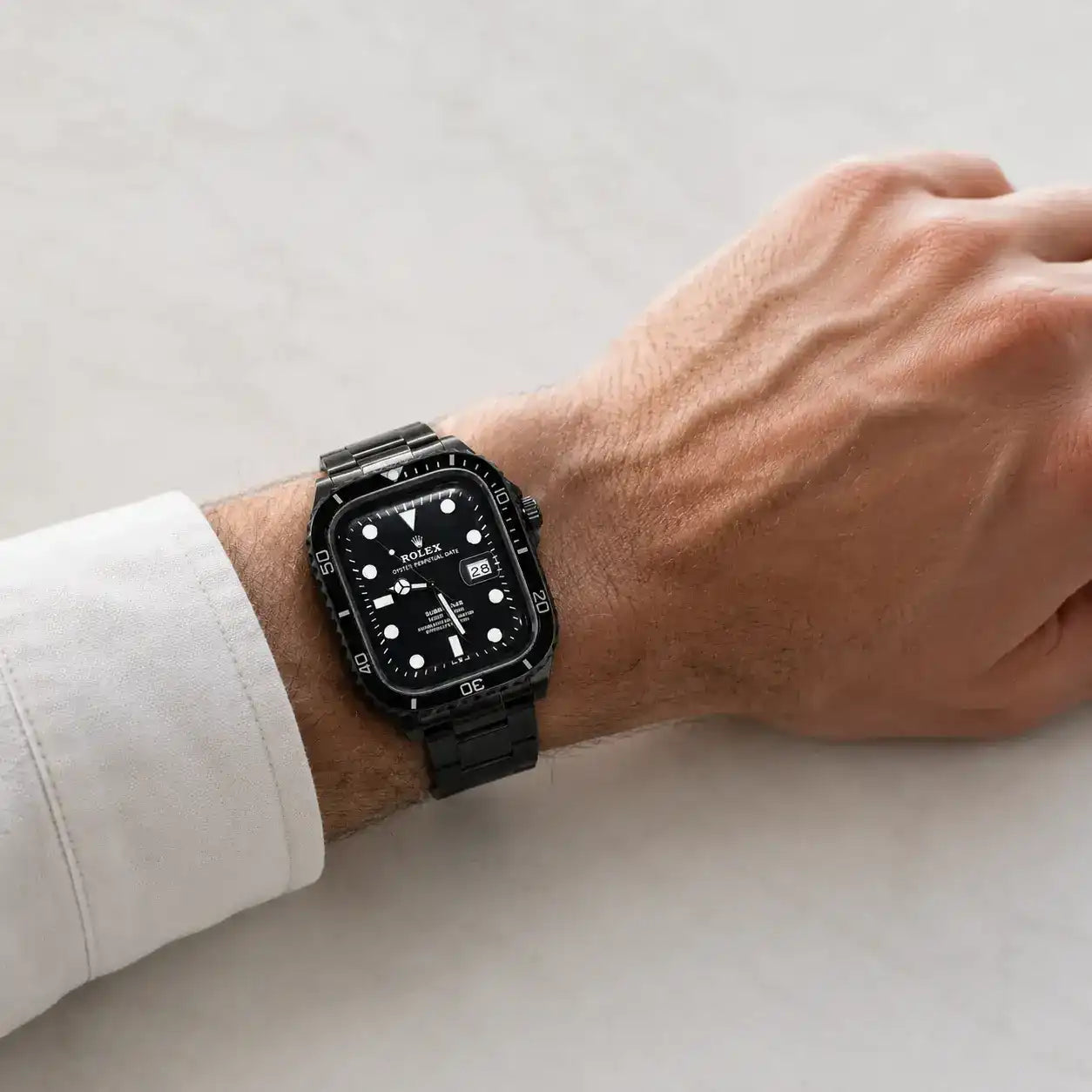 Apple Watch Mod Steel Case & Strap – Black Sub Style -