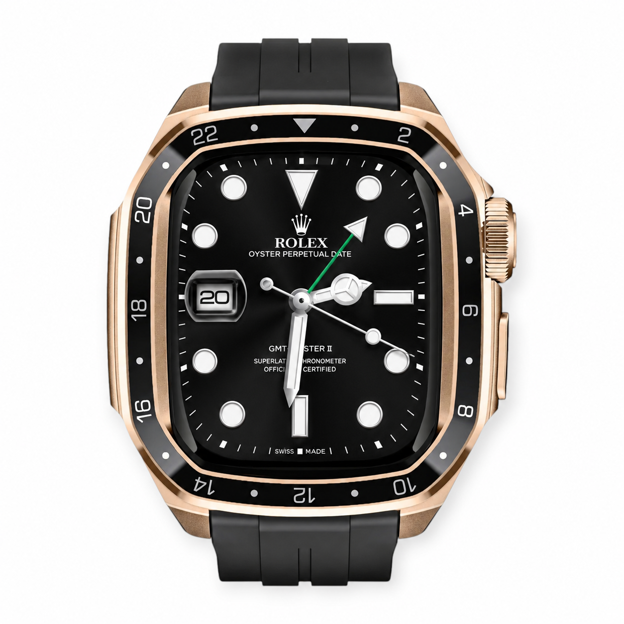 Rose Gold Apple Watch Case & Rubber Band Set | GMT Style