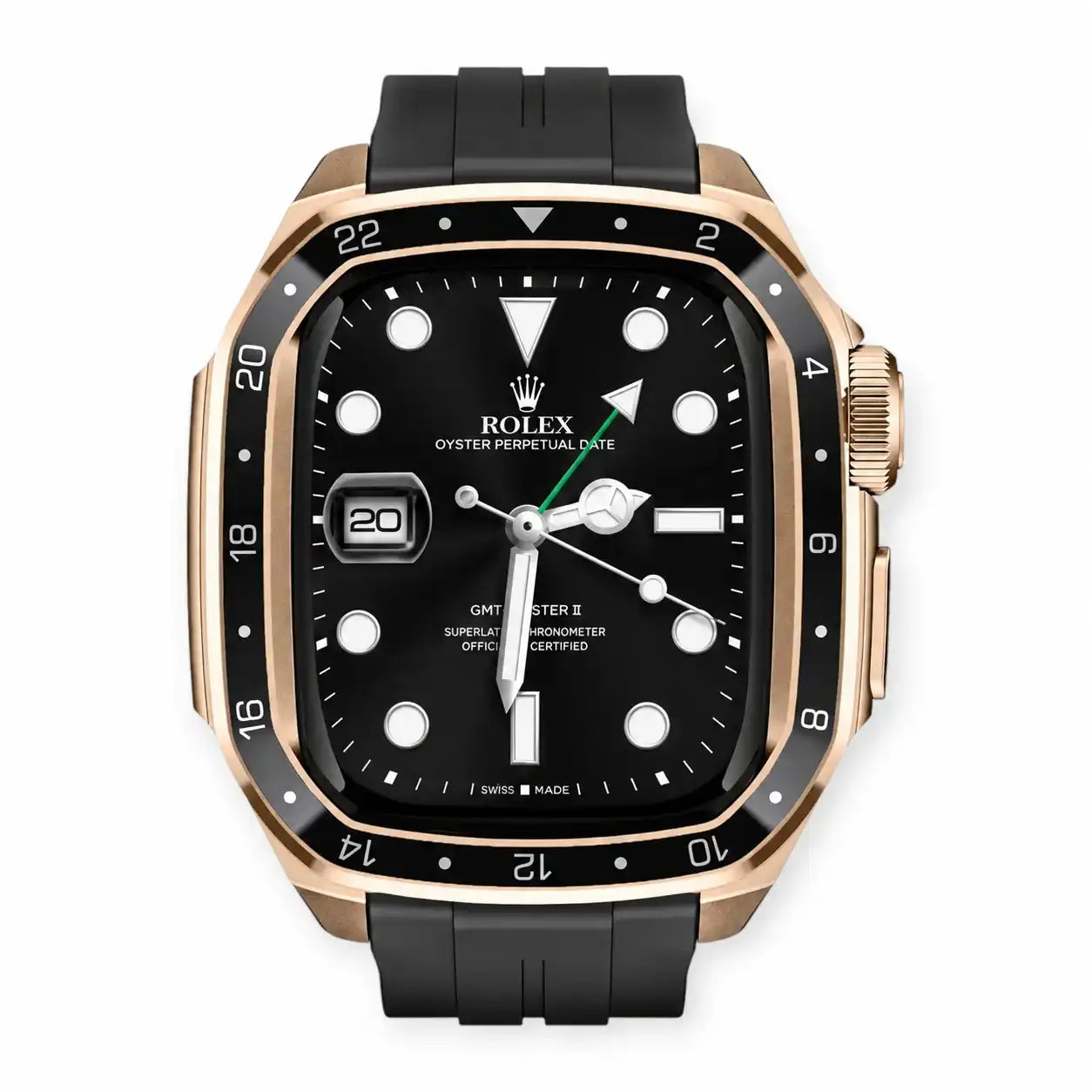 Rose Gold Apple Watch Case & Rubber Band Set | GMT Style