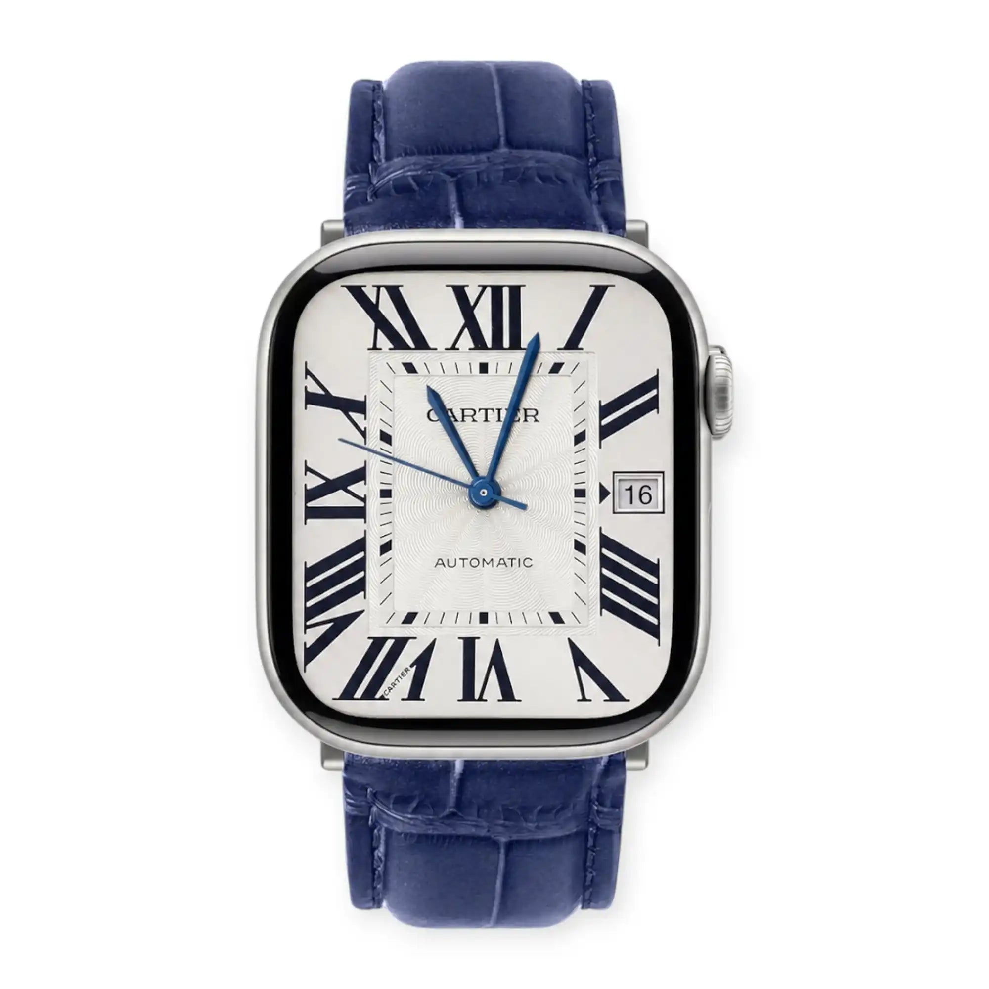 Apple Watch Mod Leather Strap – Blue Santo Style -