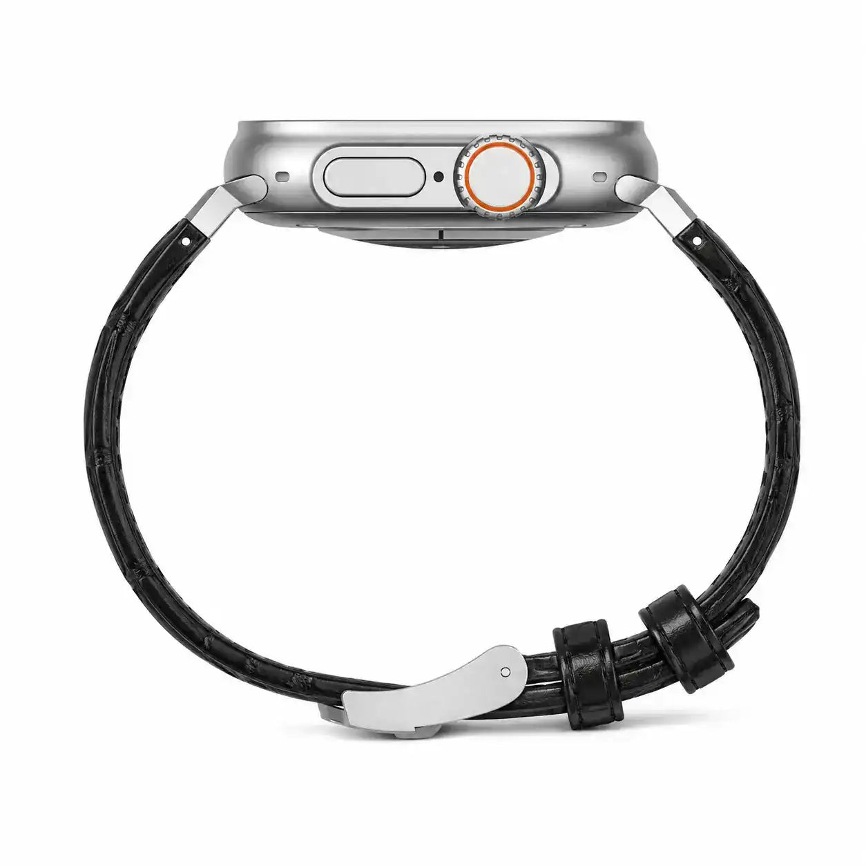 Apple Watch Mod Leather Strap – Black Santo Style -