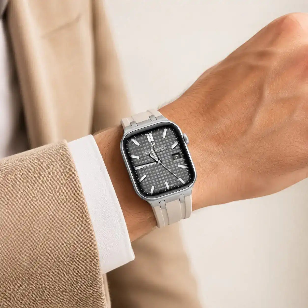 Apple Watch Mod Rubber Strap – Starlight Oak Style -