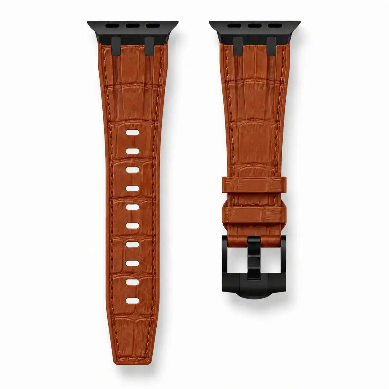 Apple Watch Mod Rubber Strap – Brown Oak Style -