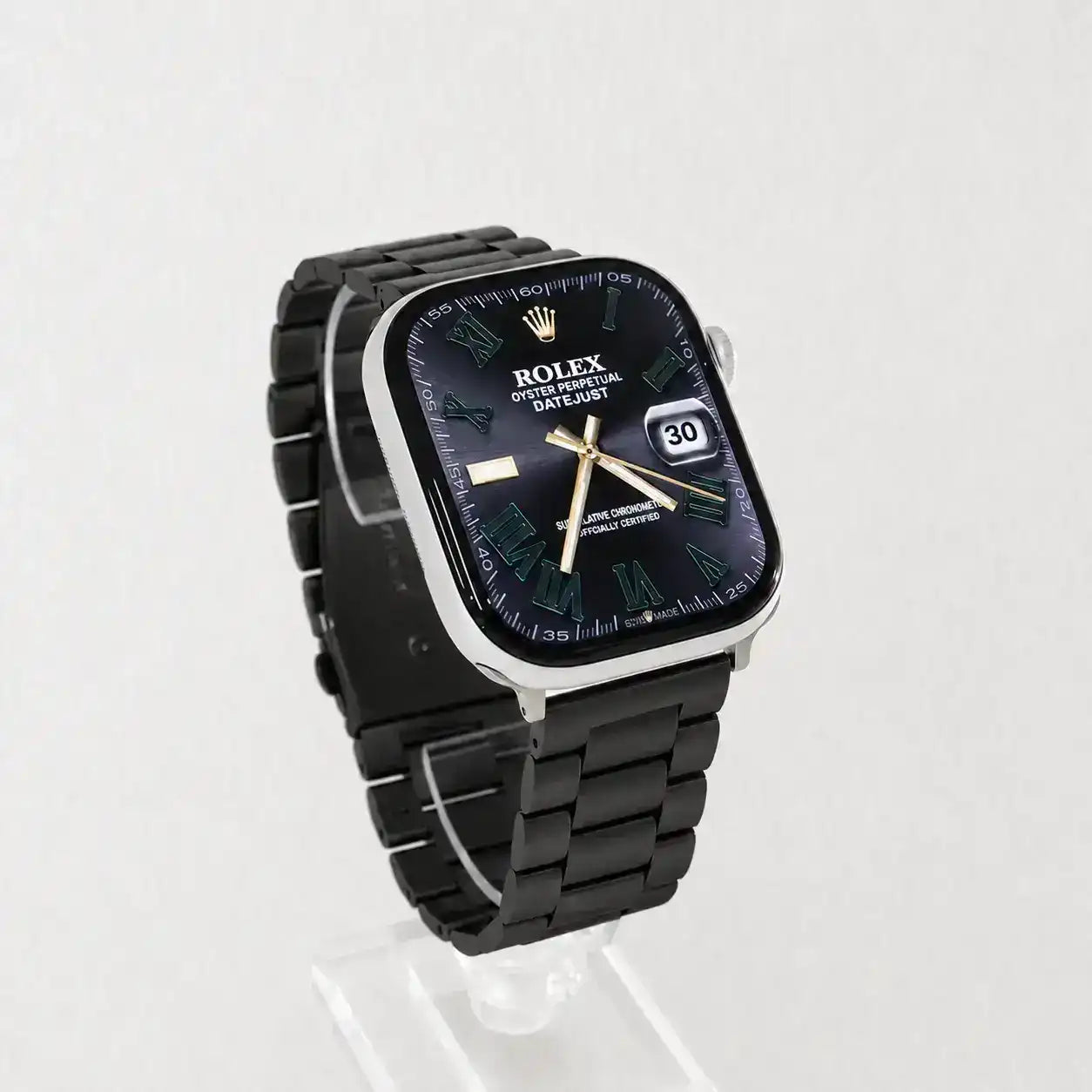 Apple Watch Mod Steel Strap – Black Oyster Style -