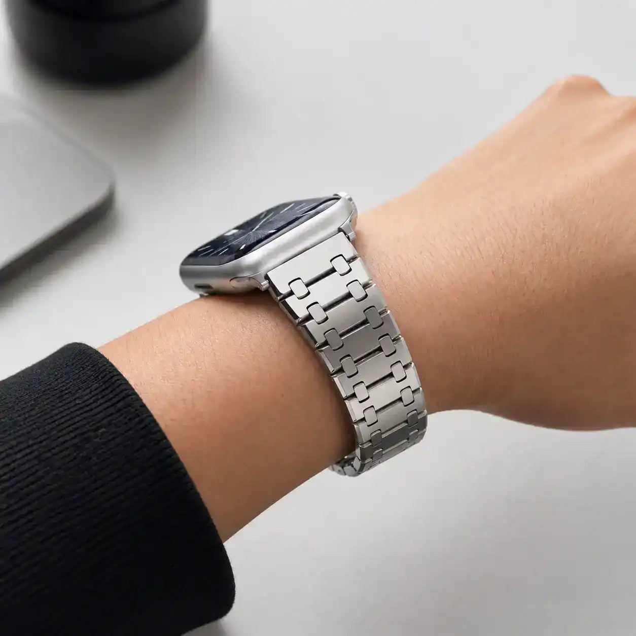 Apple Watch Mod Steel Strap – Silver Oak Style -
