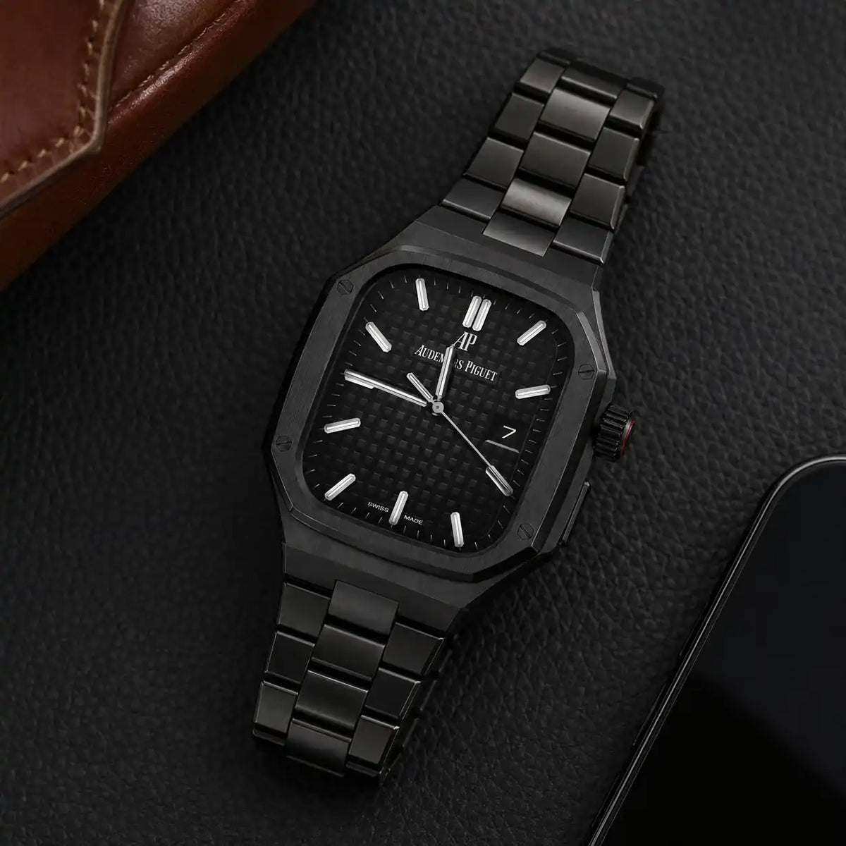 Apple Watch Ultra Aluminum Case & Steel Band Set | Royal Oak Mod Kit -