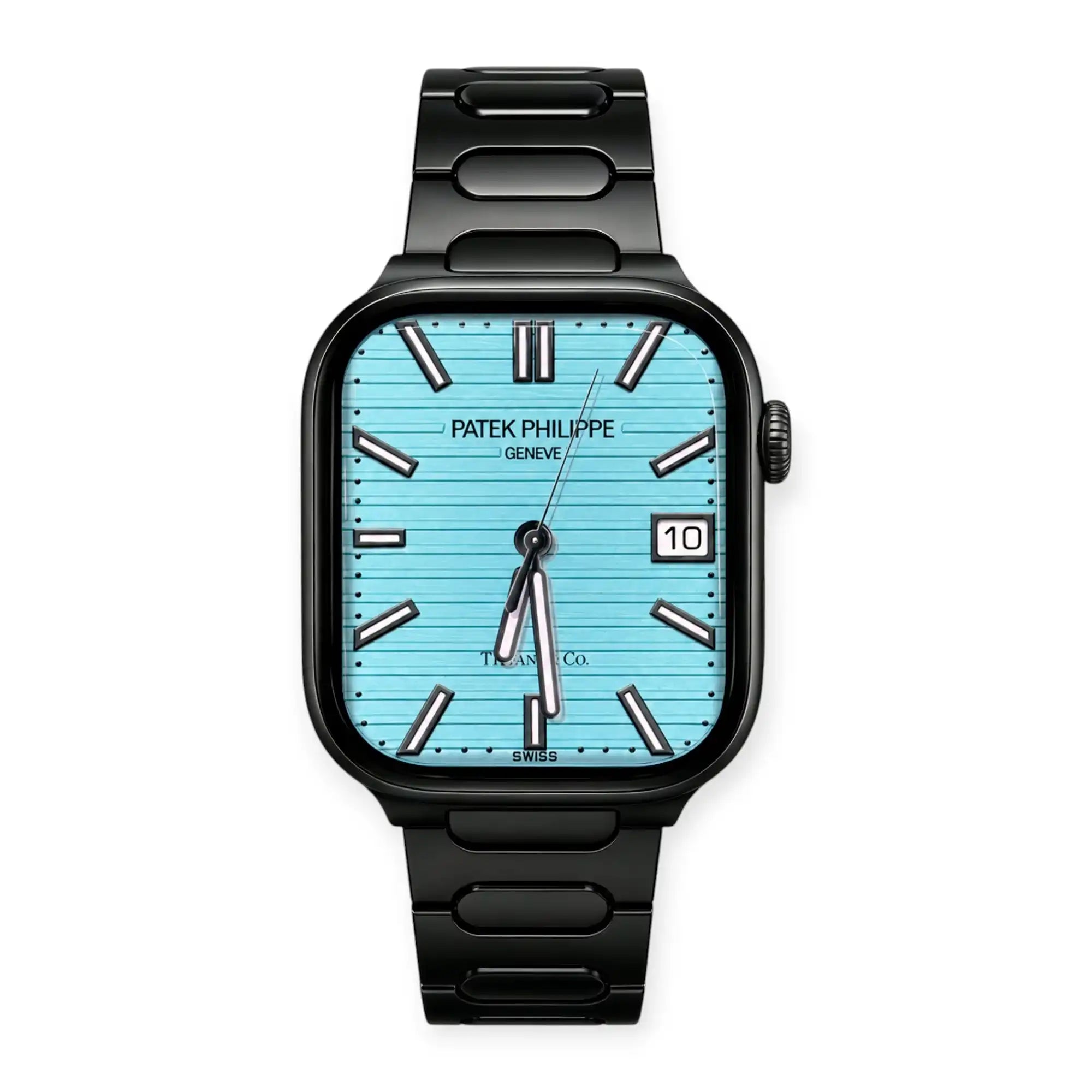 Apple Watch Mod Titanium Strap – Black Nautilus Style -