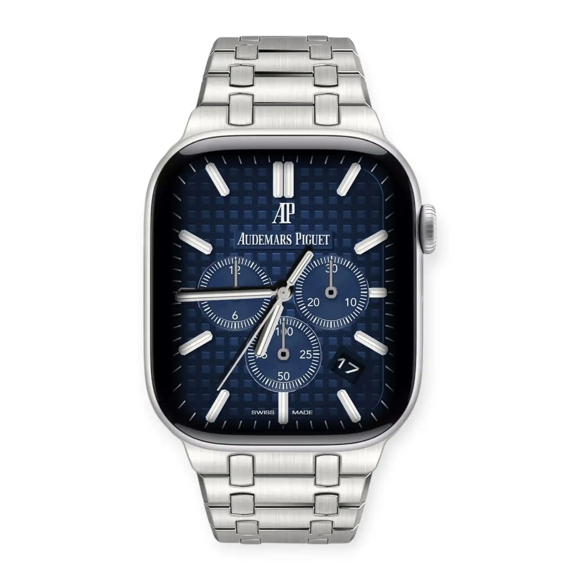 Apple Watch Mod Steel Strap – Silver Oak Style -