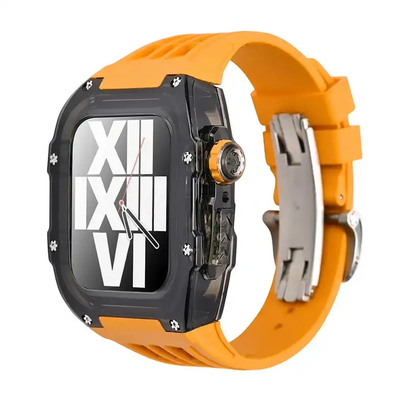 Smoke Black Apple Watch Case & Fluororubber Band Set | RM Style