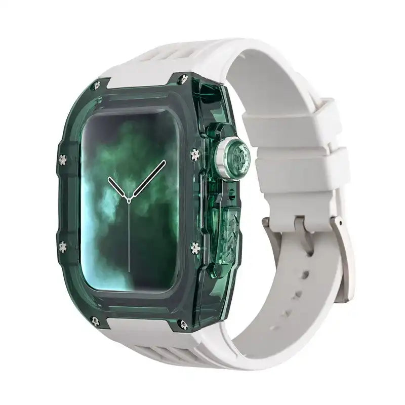 Transparent Green Apple Watch Case & Fluororubber Band Set | RM Style