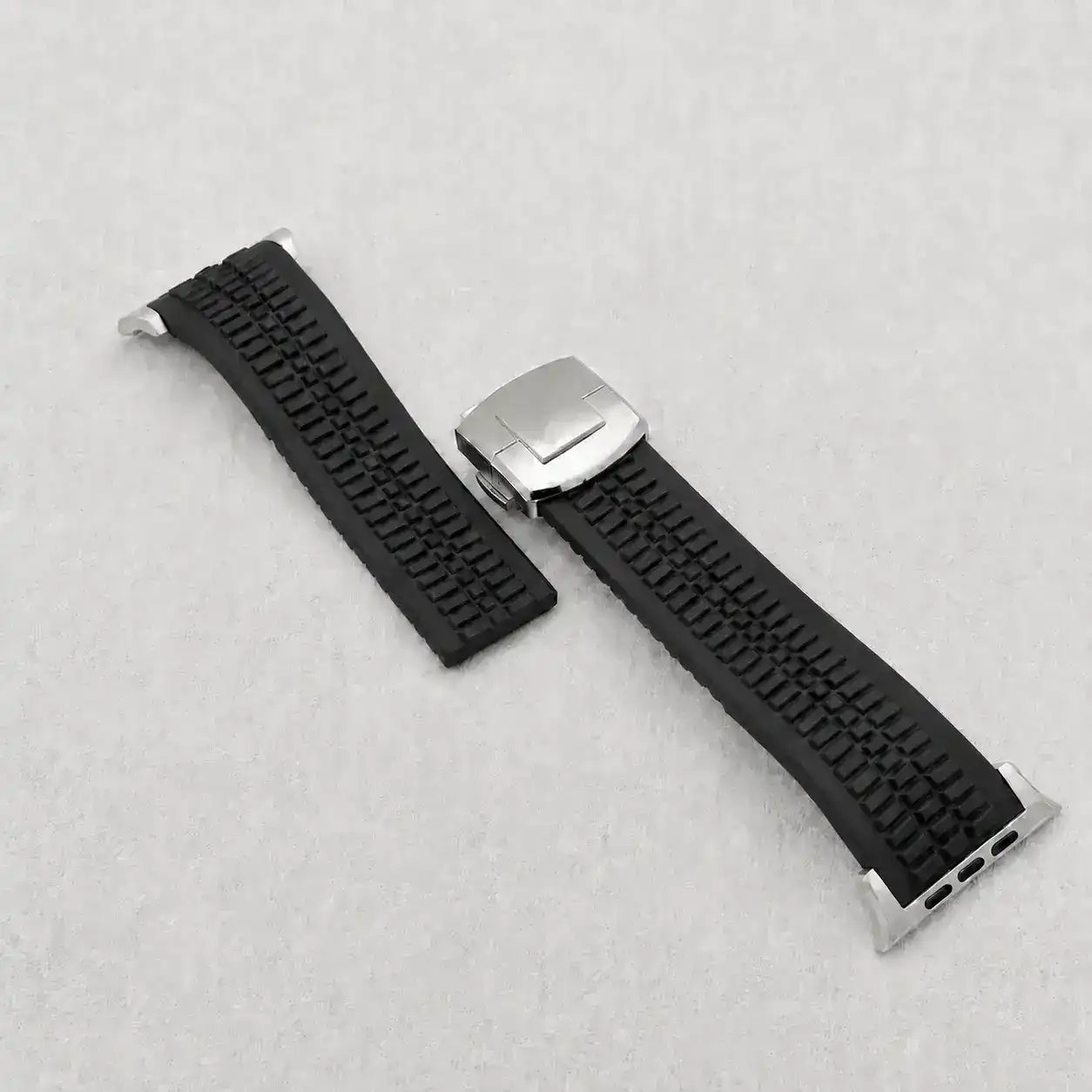 Apple Watch Mod Rubber Strap – Black Aquanaut Style -