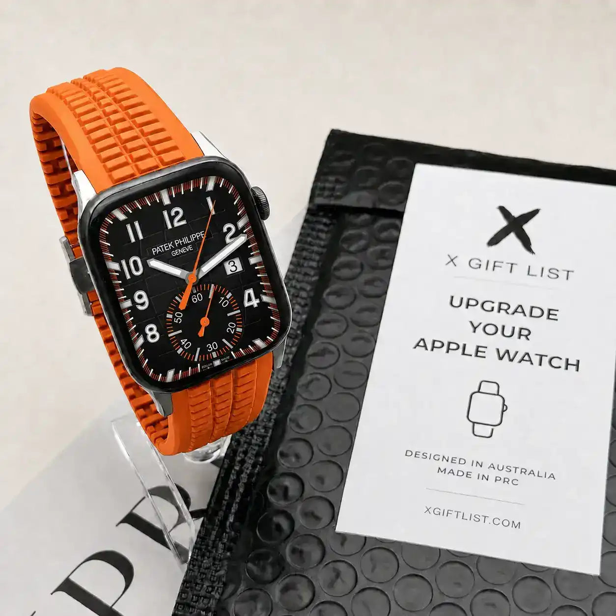 Apple Watch Mod Rubber Strap – Orange Aquanaut Style -