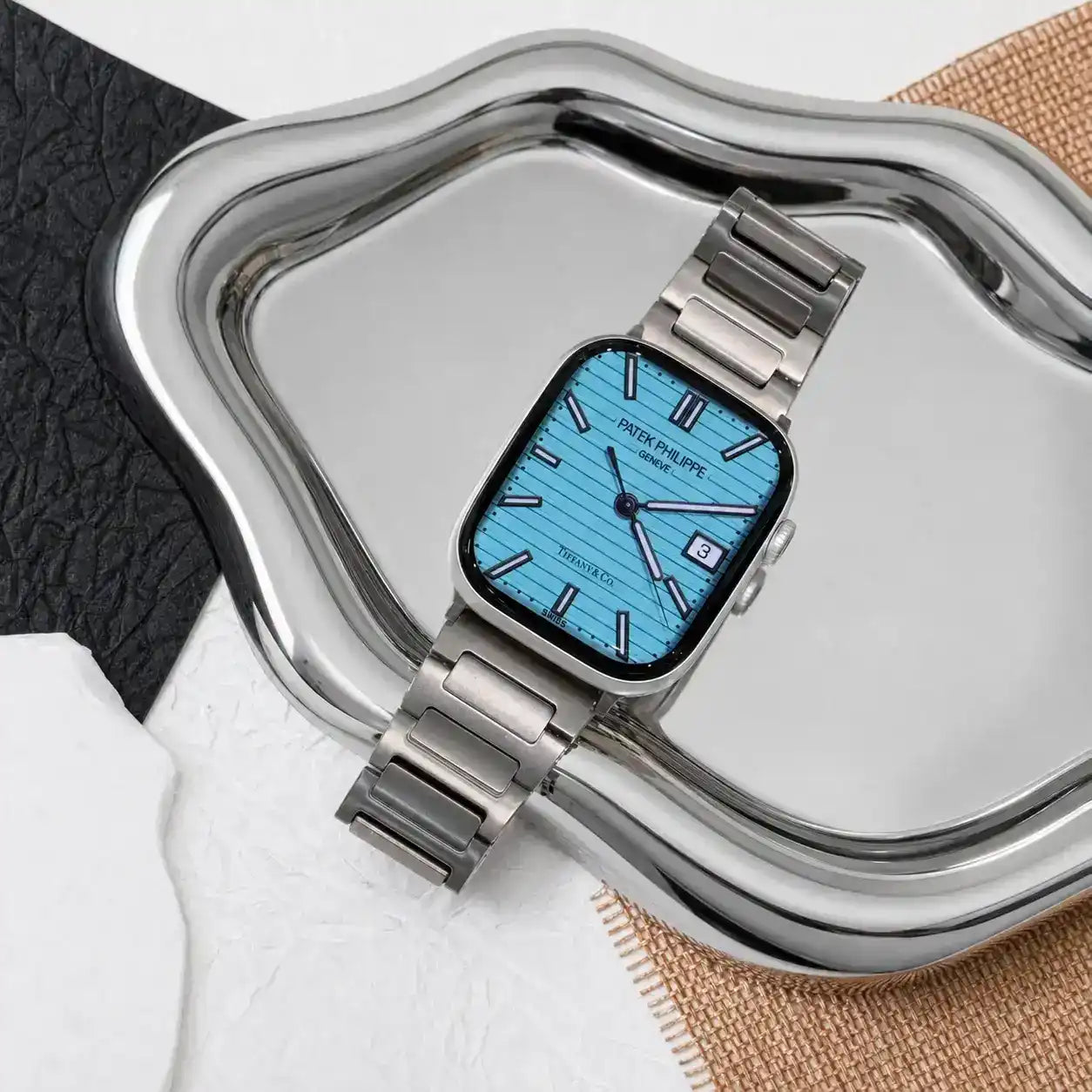 Apple Watch Mod Titanium Strap – Titanium Nautilus Style -