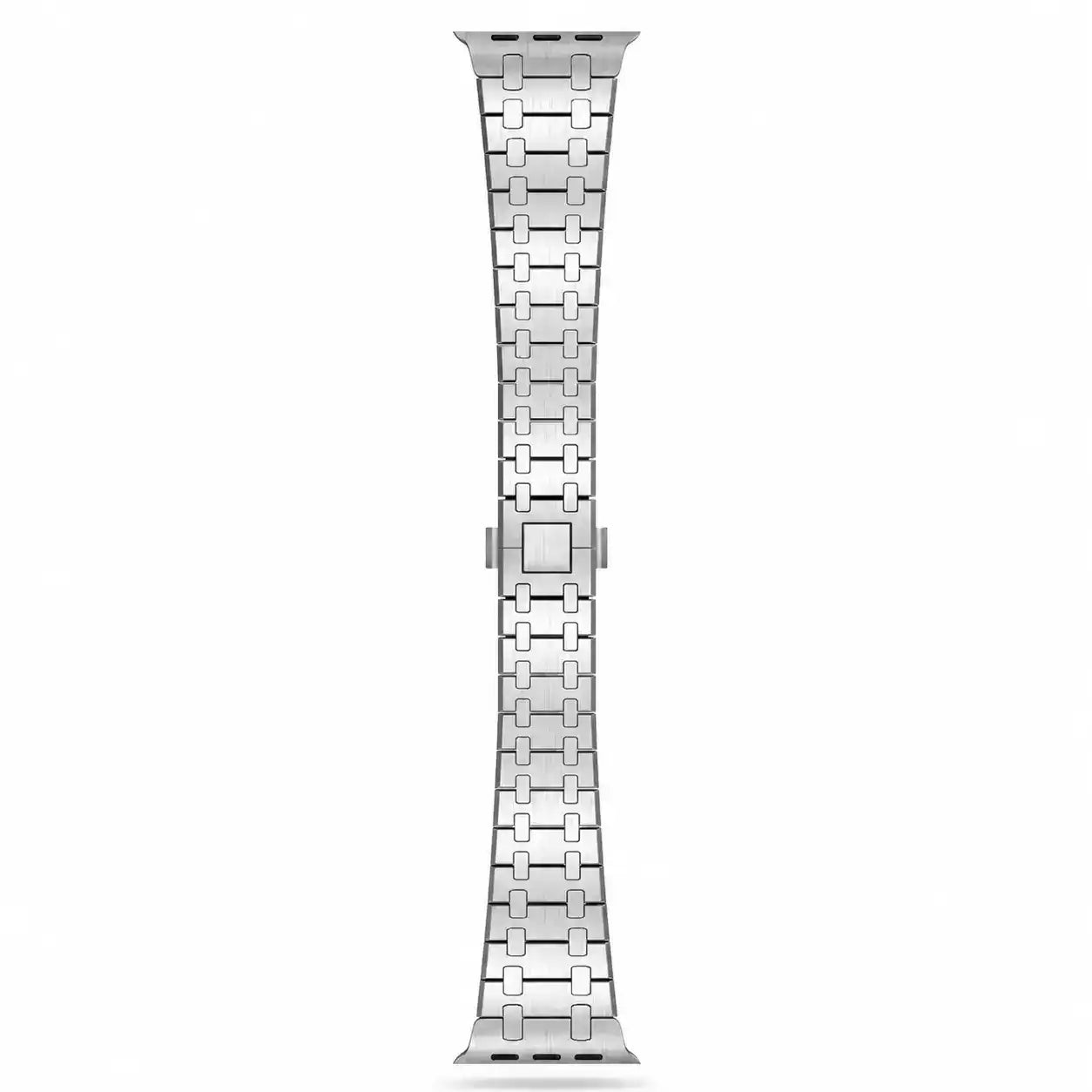Apple Watch Mod Steel Strap – Silver Oak Style -