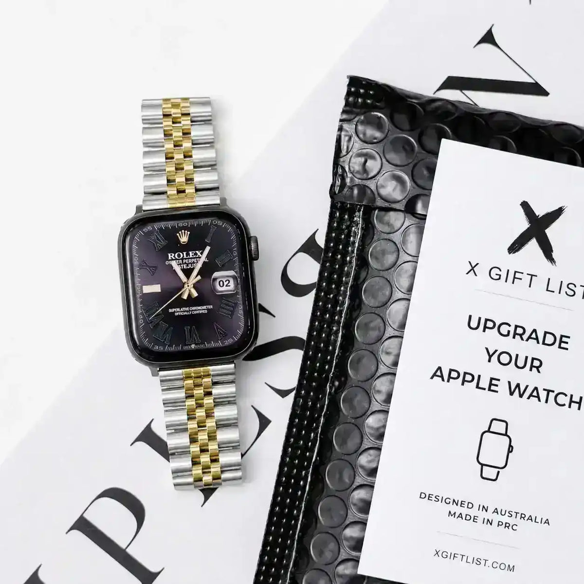 Two-Tone Jubilee Stainless Steel Apple Watch Band | Datejust Style -