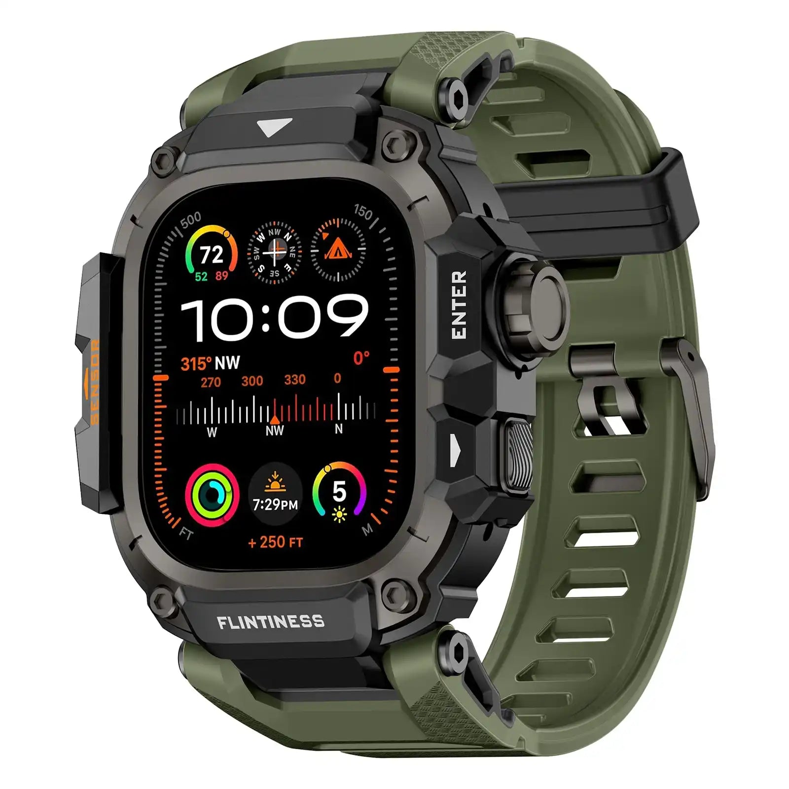 Apple Watch Mod Armor Case & Strap – Green Gym Style -