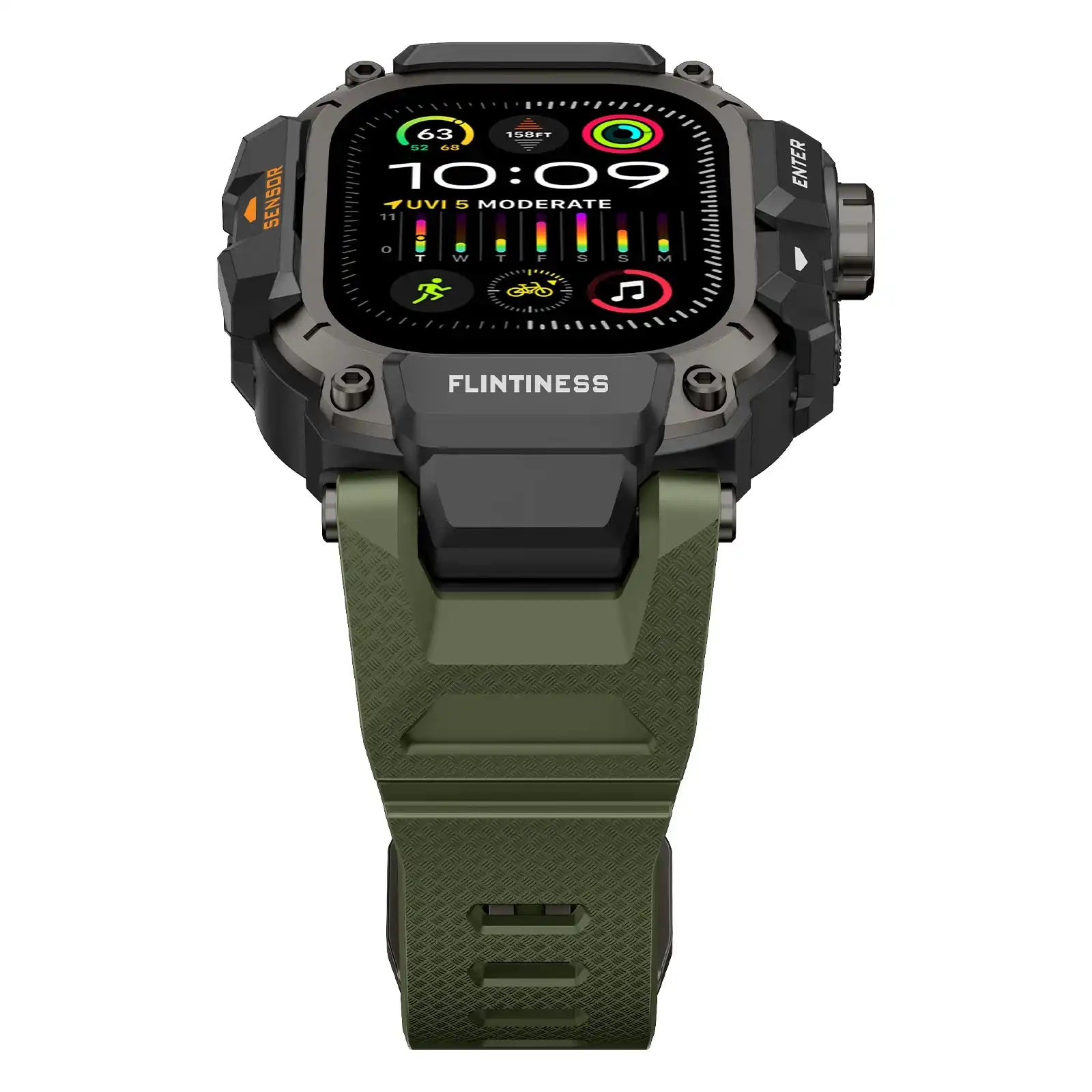 Apple Watch Mod Armor Case & Strap – Green Gym Style -