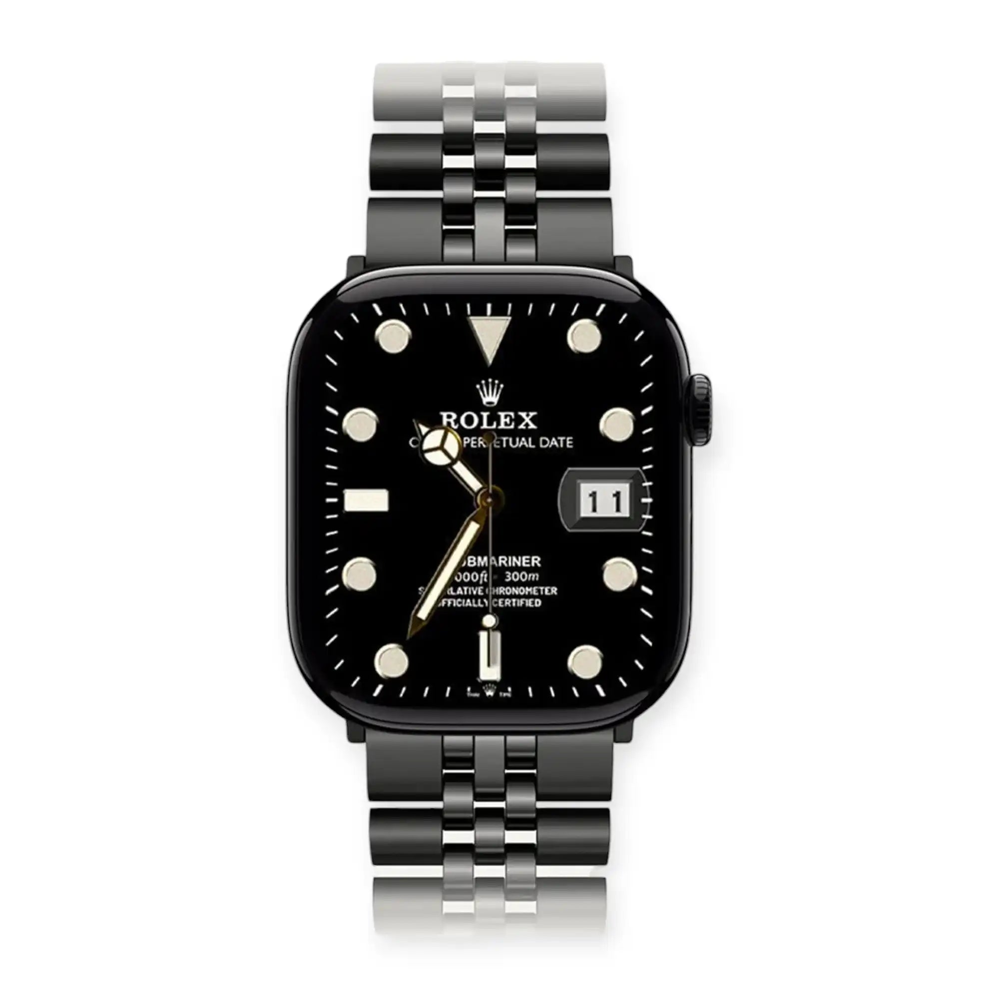 Apple Watch Mod Jubilee Steel Strap – Black Datejust Style -