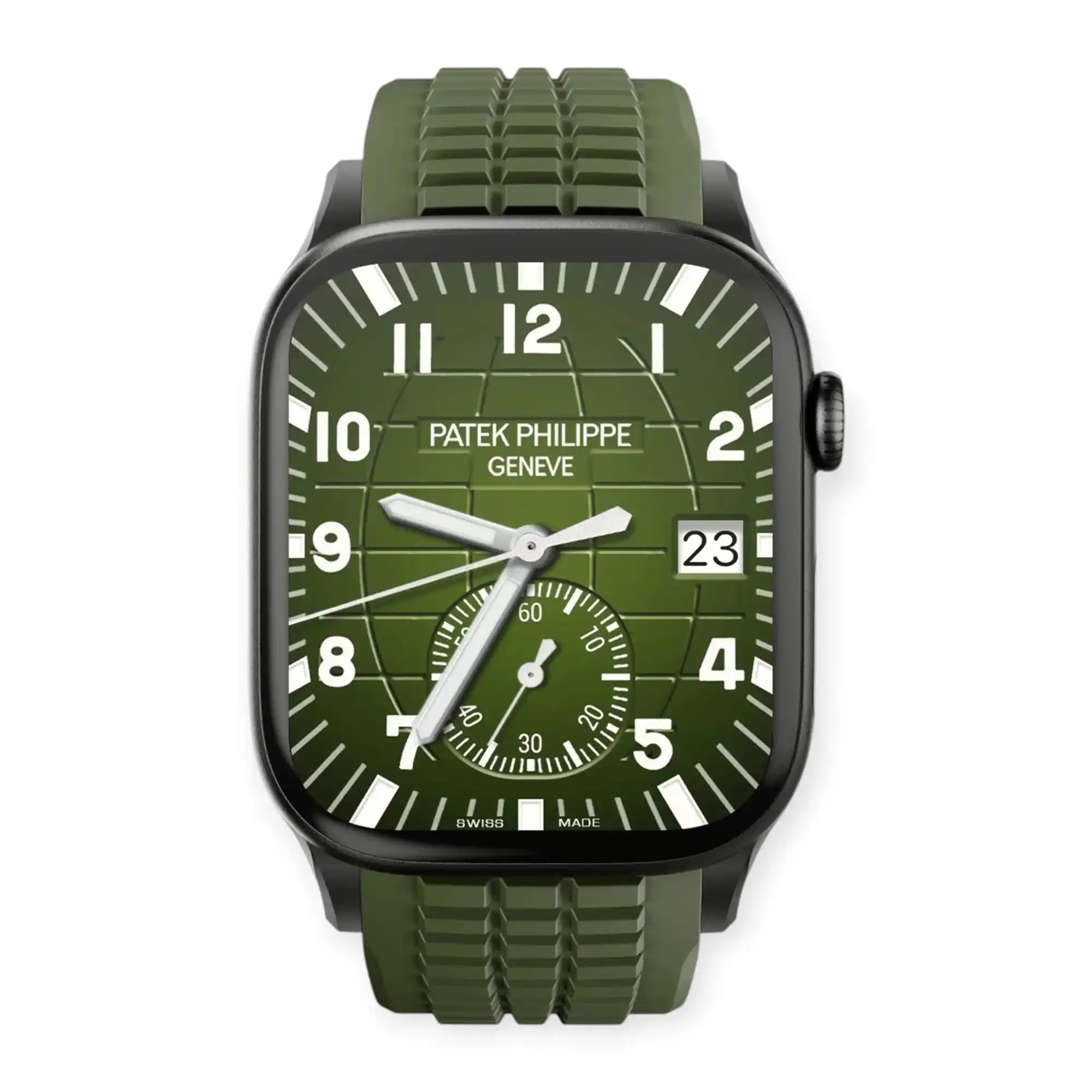 Apple Watch Mod Rubber Strap – Green Aquanaut Style -