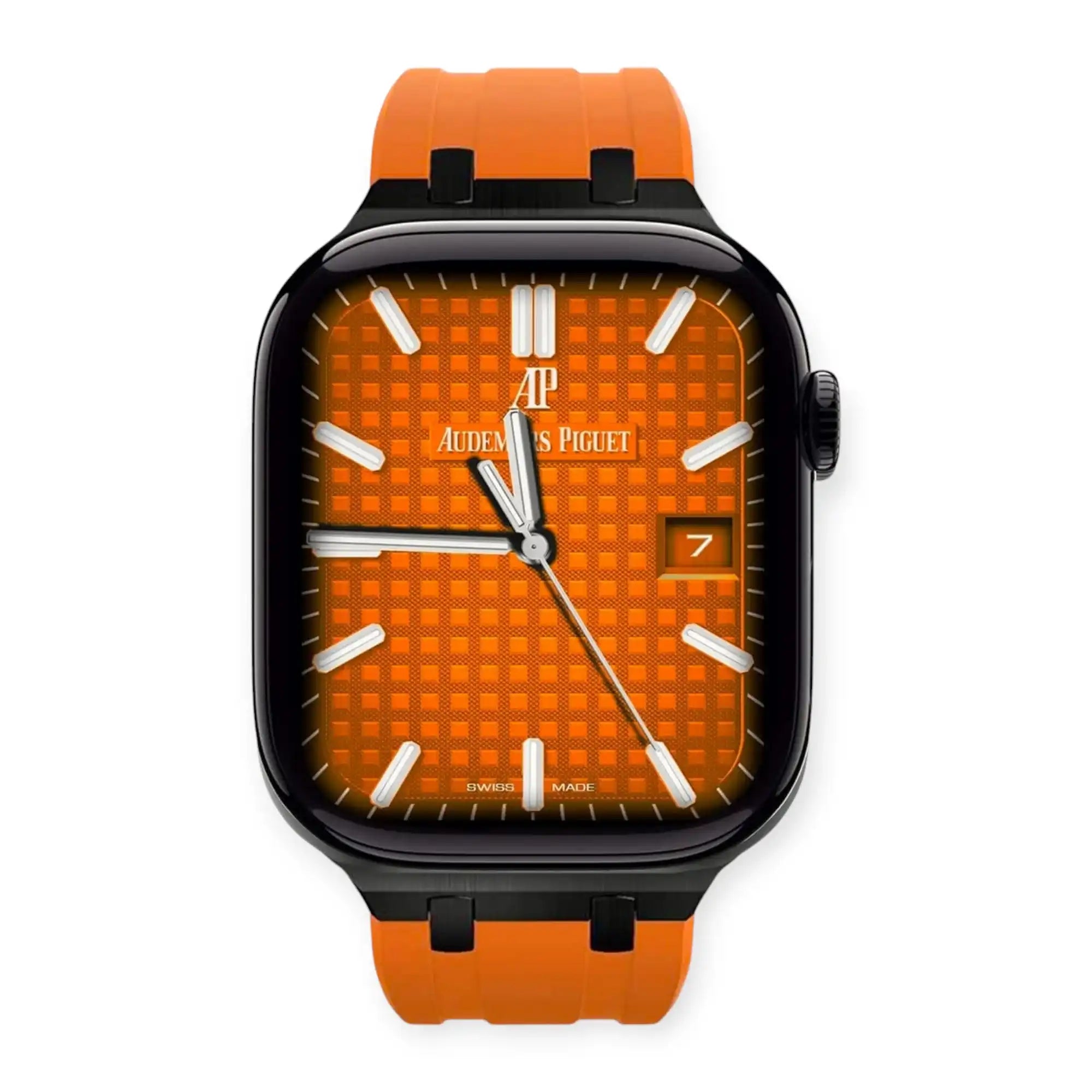 Apple Watch Mod Rubber Strap – Orange Oak Style -