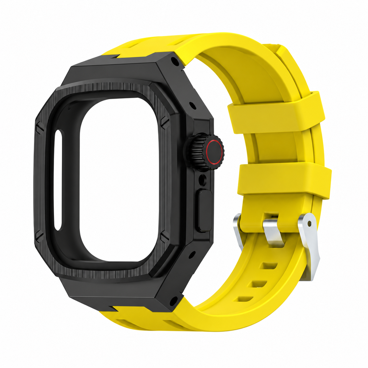 Black Steel Apple Watch Ultra Case & Rubber Band Set | Royal Oak Mod Kit -