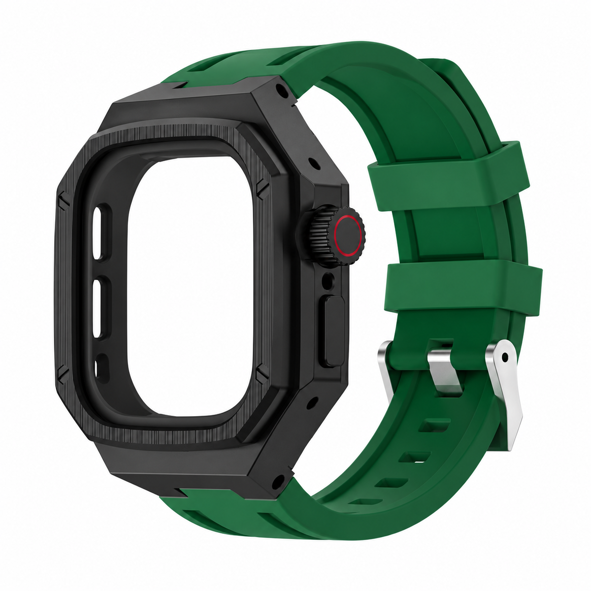 Black Steel Apple Watch Ultra Case & Rubber Band Set | Royal Oak Mod Kit -