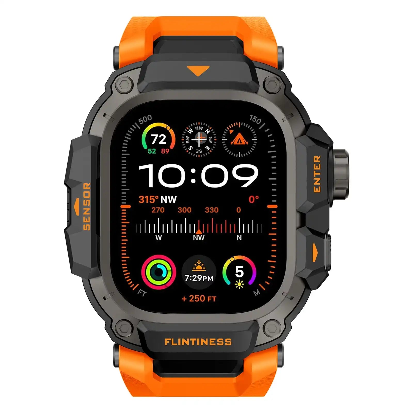 Apple Watch Mod Armor Case & Strap – Orange Gym Style -
