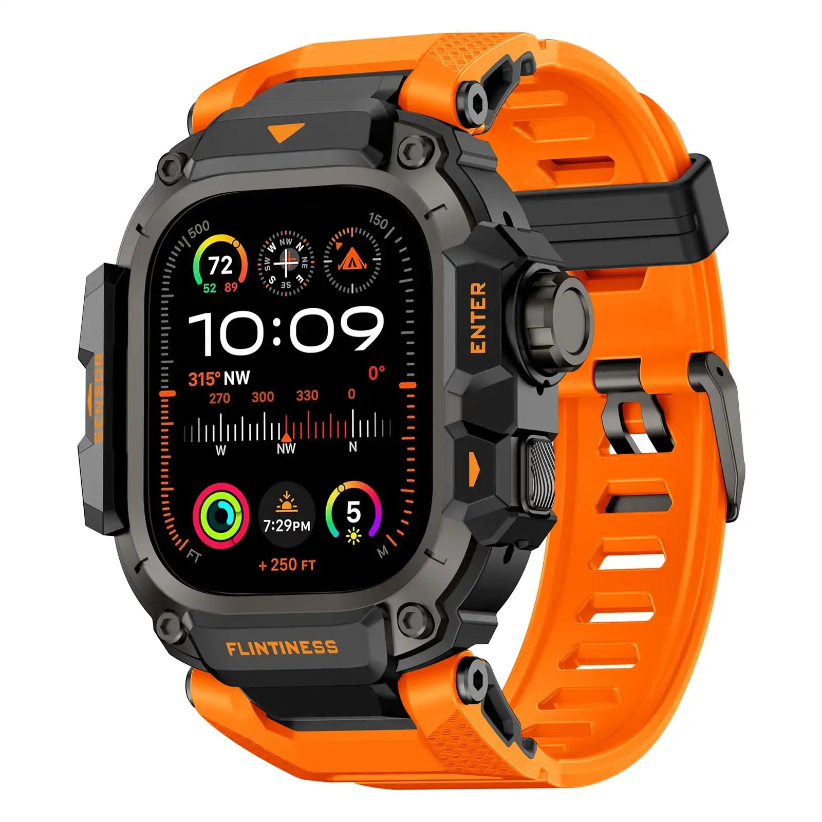 Apple Watch Mod Armor Case & Strap – Orange Gym Style -