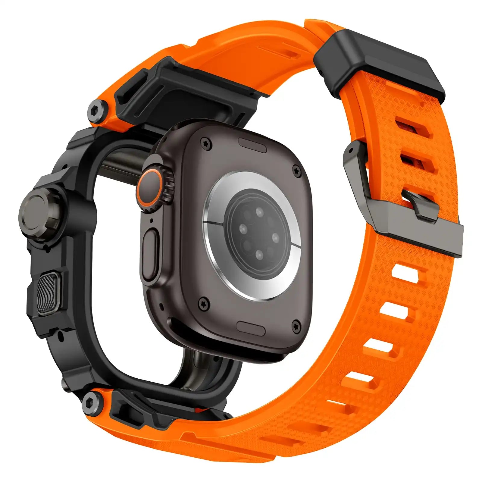 Apple Watch Mod Armor Case & Strap – Orange Gym Style -