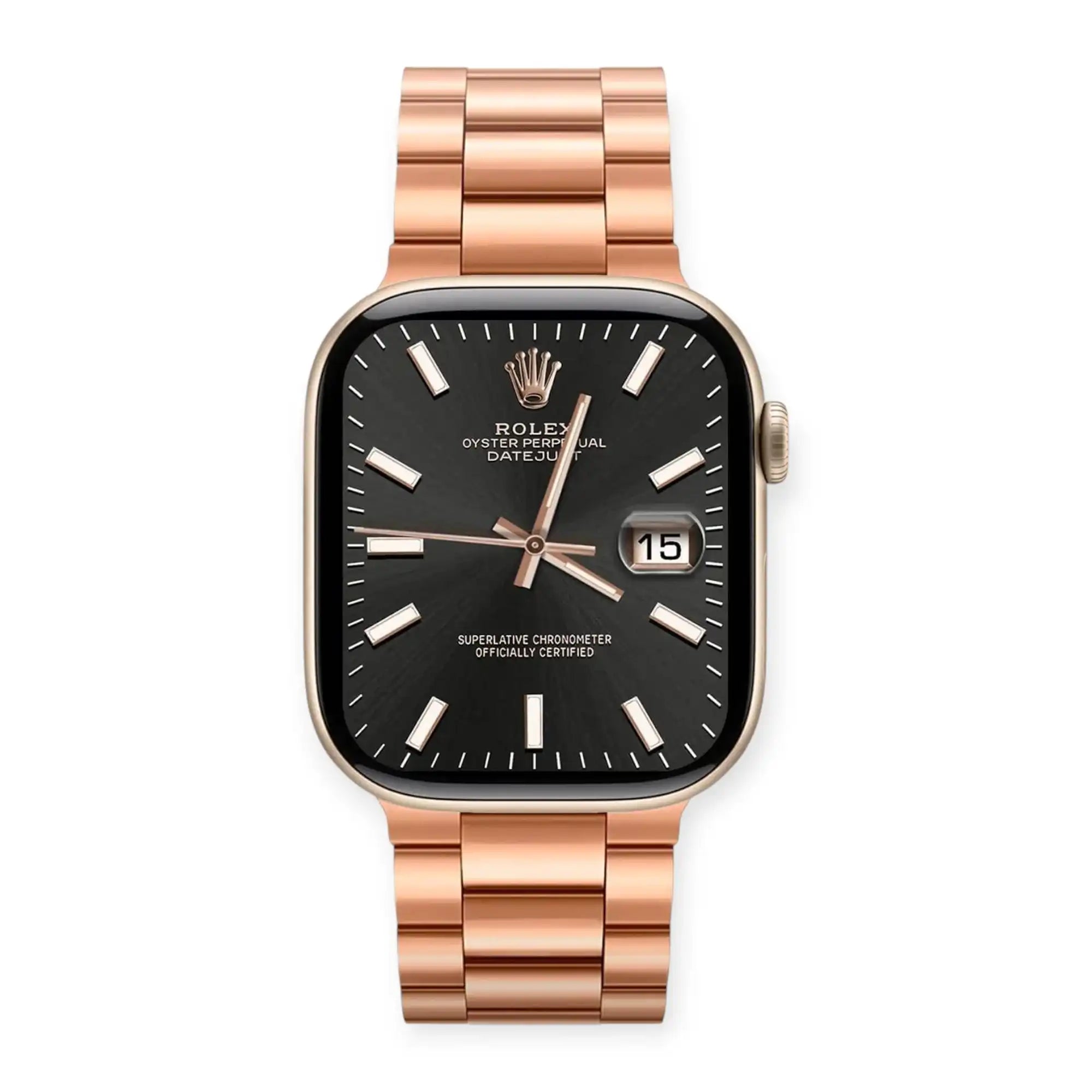 Apple Watch Mod Steel Strap – Rose Gold Oyster Style -