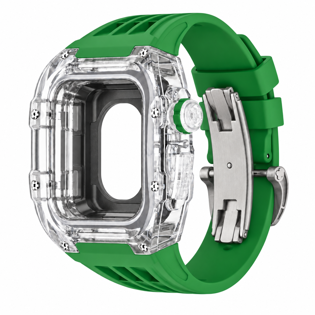 Clear Apple Watch Case & Fluororubber Band Set | RM Mod Kit -