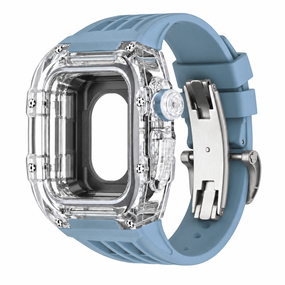 Clear Apple Watch Case & Fluororubber Band Set | RM Mod Kit -