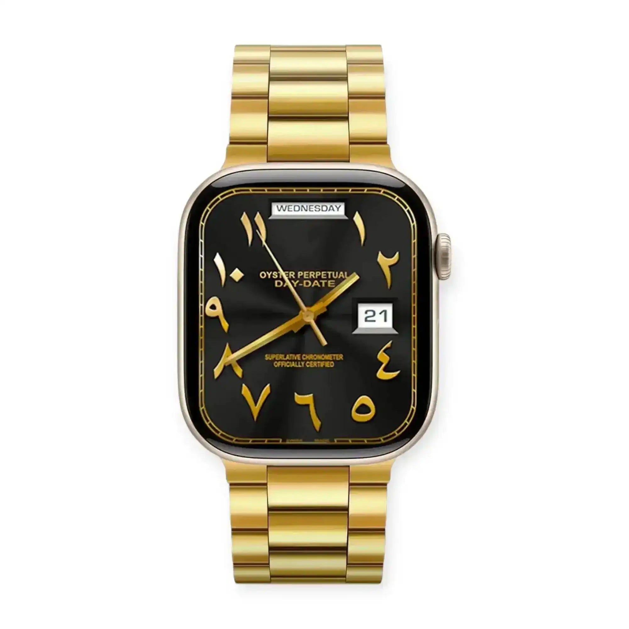 Explore Timeless Elegance with the Classic Mod Gold Oyster Edition Apple Watch Strap for a Seamless Apple Watch Case and Band Integration - X GIFT LIST