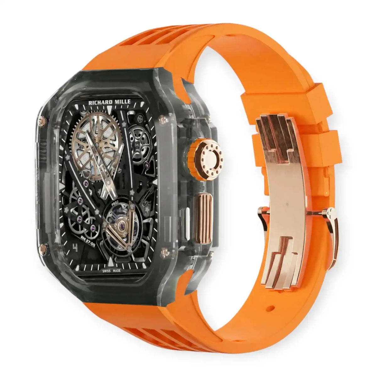 Discovering the Sleek Aesthetic of the Smoke Black Apple Watch Case and Fluororubber Band Set - X GIFT LIST