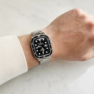 Apple Watch Mod Steel Case & Strap – Silver Sub Style - 
