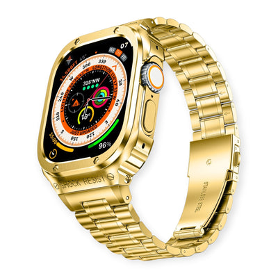 Gold Apple Watch Stainless Steel Case & Band Set | Sport Style