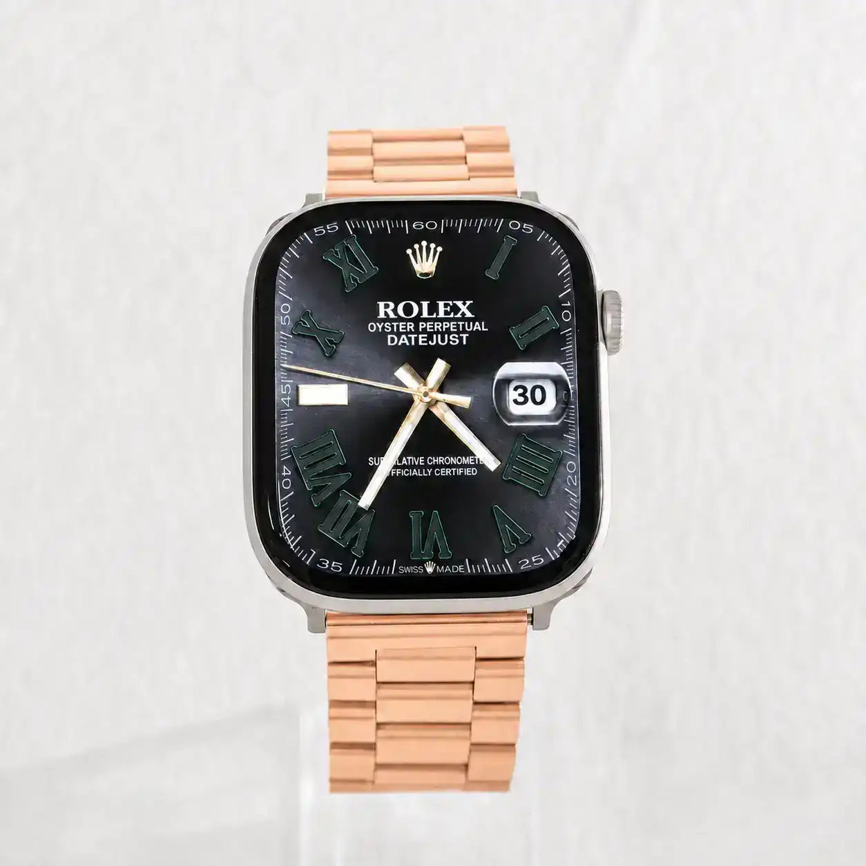 Apple Watch Mod Steel Strap – Rose Gold Oyster Style - 