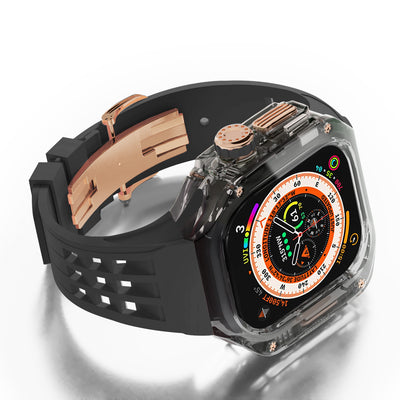 Smoke Black Apple Watch Case & Fluororubber Band Set – Ultra | RM Style