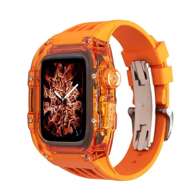 Transparent Orange Apple Watch Case & Fluororubber Band Set | RM Style