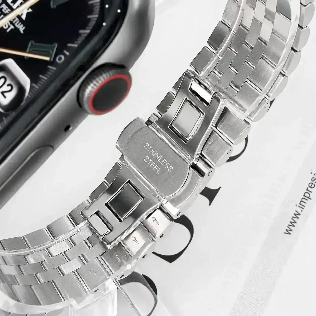 Apple Watch Mod Jubilee Steel Strap – Silver & Gold Datejust Style - 