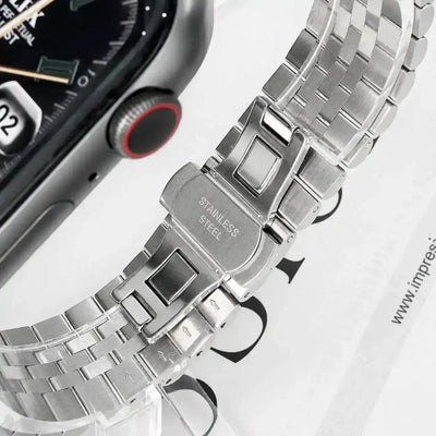 Apple Watch Mod Jubilee Steel Strap – Silver & Gold Datejust Style - 
