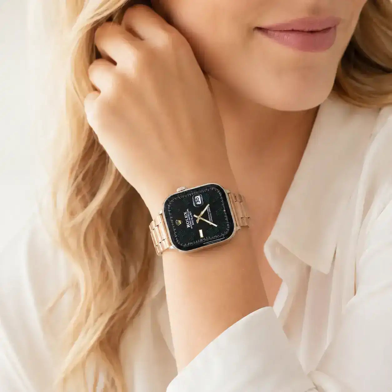 Apple Watch Mod Steel Strap – Rose Gold Oyster Style - 